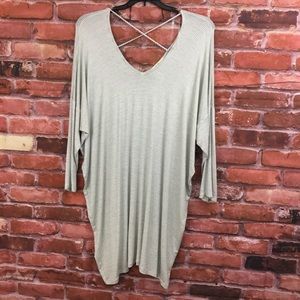 Black & white stripe criss cross back top BE Stage